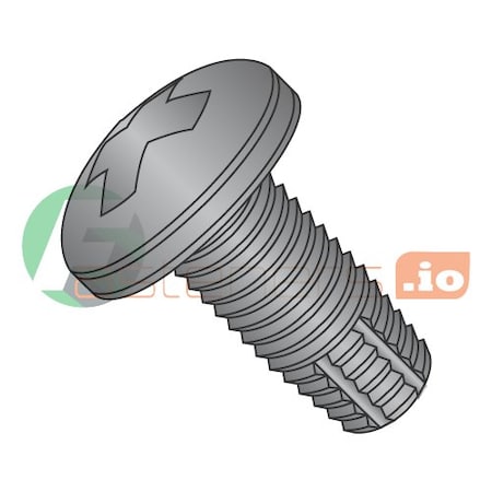 Newport Fasteners Thread Cutting Screw, #6-32 x 3/8 in, Black Oxide Steel Pan Head Phillips Drive, 10000 PK 305694